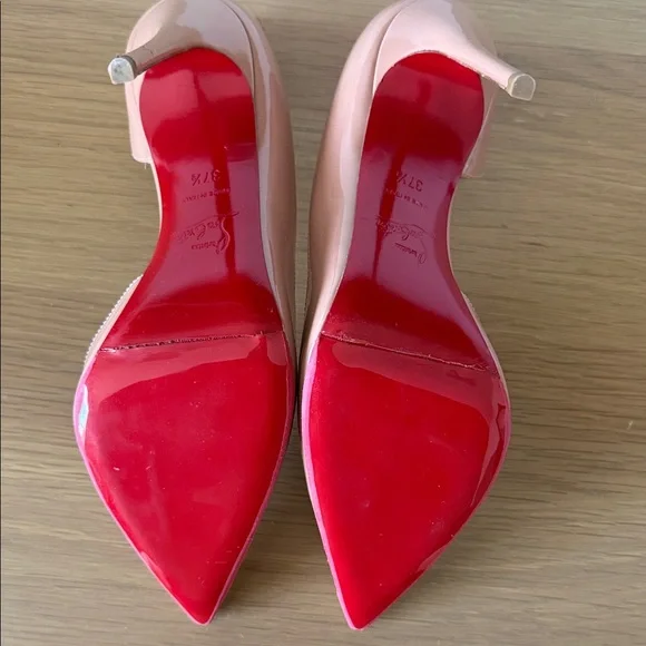 Christian Louboutin Blush Patent Leather Pointed-Toe Pumps - Picture 6 of 6